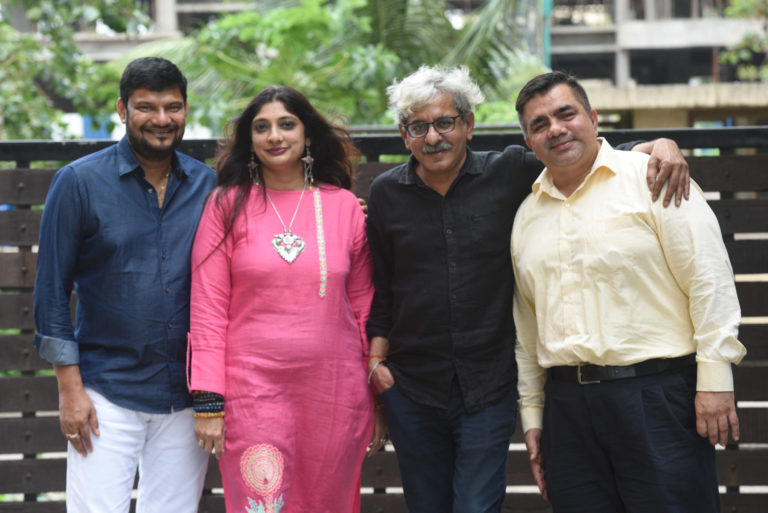 L-R Sanjay Routray of Matchbox Pictures with Jigna Vora, Sriram Raghavan and S Husssain Zaidi