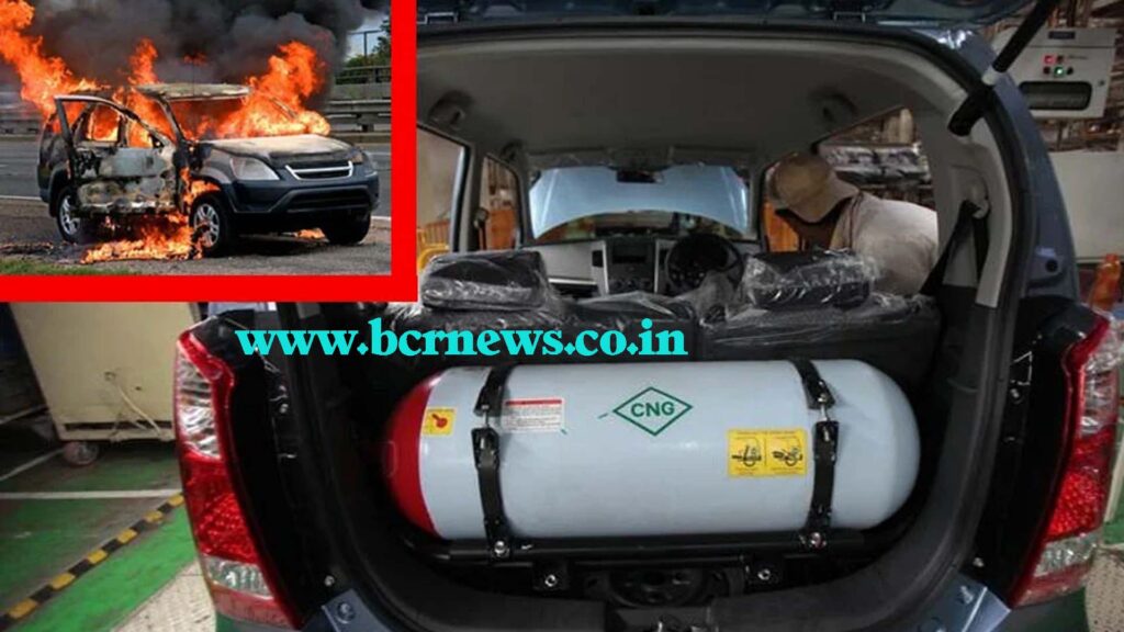 Burning CNG Car